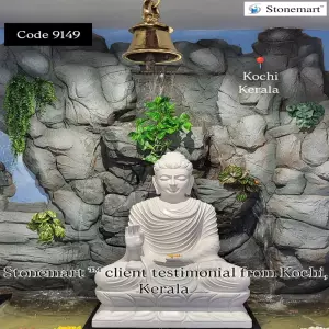 Client Testimonial Of 3 Feet White Marble Buddha Idol From Kochi, Kerala