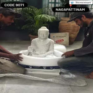 Packing 24 Inch Marble Buddha Statue For Dispatch To Nagapattinam, Tamil Nadu