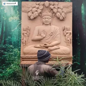 Stone 3D Buddha Panel For Home Decor
