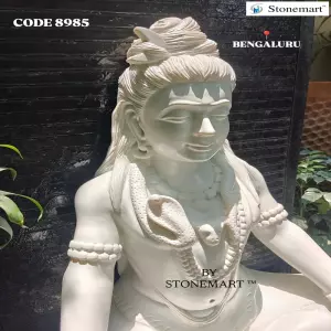 Sold To Bengaluru, Karnataka - 5 Feet Modern Granite Fountain With 3 Feet Divine Marble Lord Shiva Idol