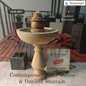 Sold To Lakkur, Karnataka - Handcrafted Modern Bird Bath Fountain Perfect For Interior And Exterior