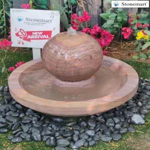 21 Inch, 120 Kg Stone Sphere Water Fountain