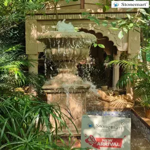 4 Feet, 300 Kg Stone Urn Waterfall For Outdoor