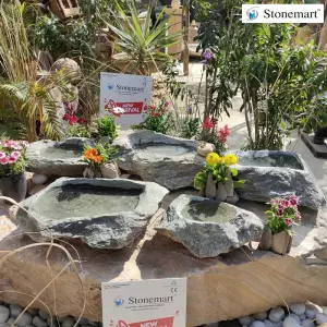 Rock Urli Bowl Cum Birdbath For Balcony