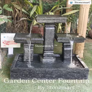 Modern Cascading Granite Water Fountain For Poolside, Home, And Garden Decor