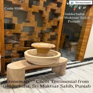 Client Testimonial Of Stone Waterfall With Stone Bench From Sri Muktsar Sahib, Punjab