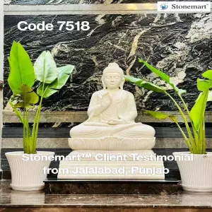 Client Testimonial Of 3 Feet Buddha Marble Sculpture With Pedestal From Jalalabad, Punjab