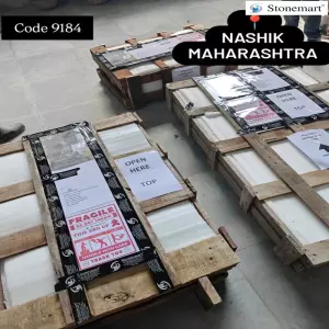 Packing 5 Feet Huge Granite Panel Waterfall Fountain For Shipment To Nashik, Maharashtra