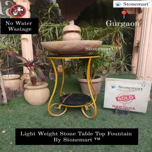 Sold To Gurgaon, Haryana - Light Weight Natural Stone Water Feature For Console Table And Center Table