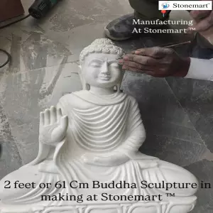 White Marble Stone Buddha Statue Carving For Indoor And Outdoor