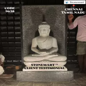 Client Testimonial Of 5 Feet Ribbed Granite Buddha Fountain From Chennai, Tamil Nadu