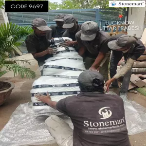 Packing 4Ft Black Marble Buddha Statue For Shipping To Lucknow, Uttar Pradesh