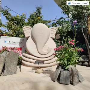 Sold To Pune, Maharashtra 2 Feet Modern Abstract Stone Ganesha Sculpture
