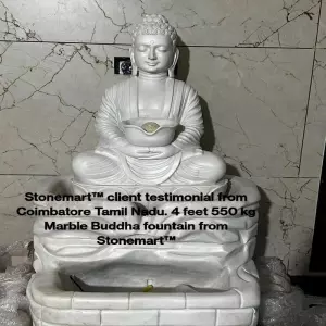 Client Testimonial Of 4 Feet Marble Buddha Fountain From Coimbatore, Tamil Nadu