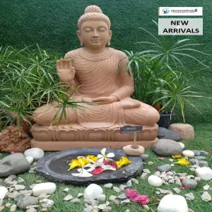 Sold 3 Feet Abhaya Mudra Stone Buddha Statue