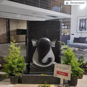 5 Feet Handcrafted Majestic Granite Ganesha Fountain For Modern Interiors