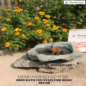 Designer Rock Bird Bath Fountain For Small Spaces And Corners