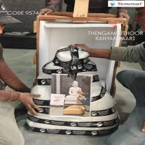 Packing 2 Feet Marble Buddha Sculpture For Shipping To Kanyakumari, Tamil Nadu