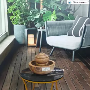 Handcrafted Natural Stone Modern Tabletop Water Feature For Indoor Vastu Decor