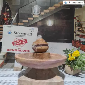 Sold To Bangalore, Karnataka Small Sandstone Water Feature For Center Table