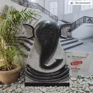 Sold To Dubai, Uae 3 Feet, 120 Kg Hand Carved Granite Modern Abstract Ganesha Sculpture