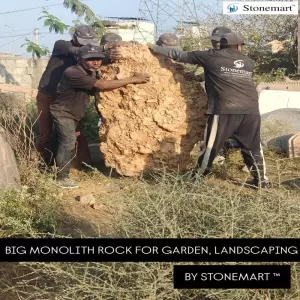 4 Feet, 600 Kg Huge Rock Monolith Boulder For Luxury Landscaping