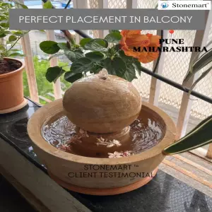 Client Testimonial Of Stone Tabletop Water Fountain For Balcony Décor