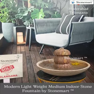 Sold To Hyderabad, Telangana - Handcrafted Rainbow Sandstone Indoor Water Fountain