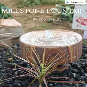 Luxury Millstone Water Fountain For Outdoor Carved Out Of Sandstone
