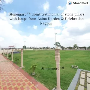 Client Testimonial Of Stone Pillars With Lamps Big Size From Lotus Garden And Celebration, Nagpur, Maharashtra