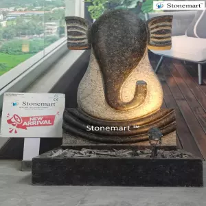 Modern Abstract Granite Stone Ganesha Sculpture For Luxury Garden Decor