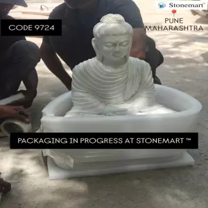 Packing 2 Feet Buddha Idol For Shipping To Pune, Maharashtra
