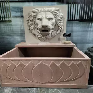 Sold To Hyderabad, Telangana Stone Lion Face Wall Water Fountain