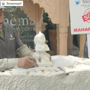Sold To Chinchavali, Maharashtra Hand Carved 1 Feet White Marble Lord Hanuman Statue