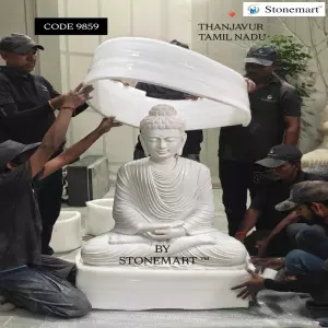 4 Feet Big Size Marble Buddha Statue Packed For Dispatch To Thanjavur, Tamil Nadu