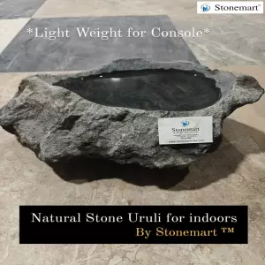 Sold To Bangalore, Karnataka - Natural Stone Uruli Bowl For Interior And Exterior Decor