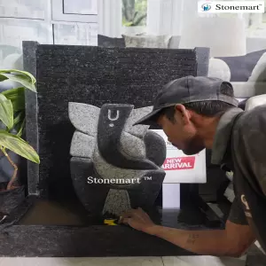 Beautiful Granite Modern Abstract Ganesha Fountain For Villas, Offices, Hotels, Farmhouses