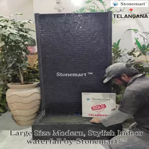 Sold To Hyderabad, Telangana - 5 Feet Stylish Granite Stone Water Fountain For Villas, Offices, And Farmhouses