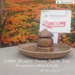 Sold To Bengaluru, Karnataka - Small, Light Weight, Modern Stone Table Top Water Fountain