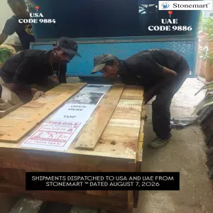 Stone Sculptures Shipped To Dubai And California Dated August 7, 2026