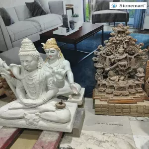 3 Feet Marble And Stone Shiva Statues