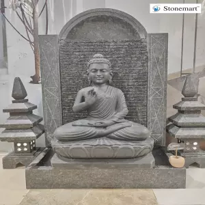 Sold To Trivandrum, Kerala 4 Feet Buddha Fountain With Granite Pagodas
