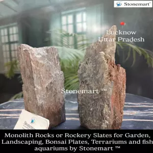 Sold To Lucknow, Up - Monolith Stone Or Rockery Slates For Garden, Landscaping, Bonsai Plates, Fish Aquariums, Terrariums