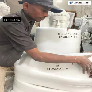 White Buddha Statue Packed For Shipment To Thirupattur, Tamil Nadu