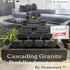 Available - Cascading Stone Buddha Water Fountain For Luxury Home Decor