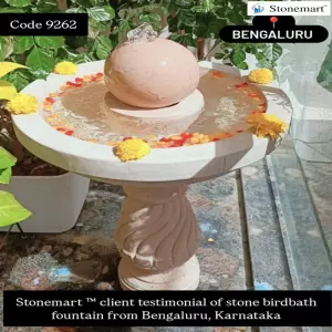 Client Testimonial Of Stone Bird Bath Fountain From Bengaluru, Karnataka