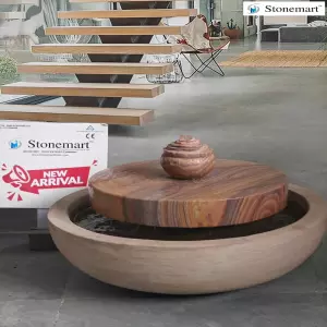 Modern Cascading Millstone Water Fountain For Home And Garden Decor