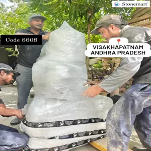 Packing 122Cm, 500Kg White Marble Stone Buddha Statue For Shipping Safely To Visakhapatnam, Andhra Pradesh