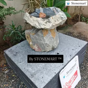 Designer Rock Bird Bath Fountain For Indoor And Outdoor