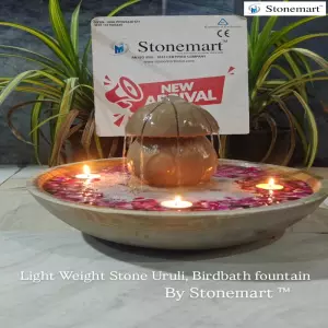 Sold To Hyderabad, Sainikpuri, Telangana - Light Weight Natural Stone Urli, Bird Bath, Water Feature
